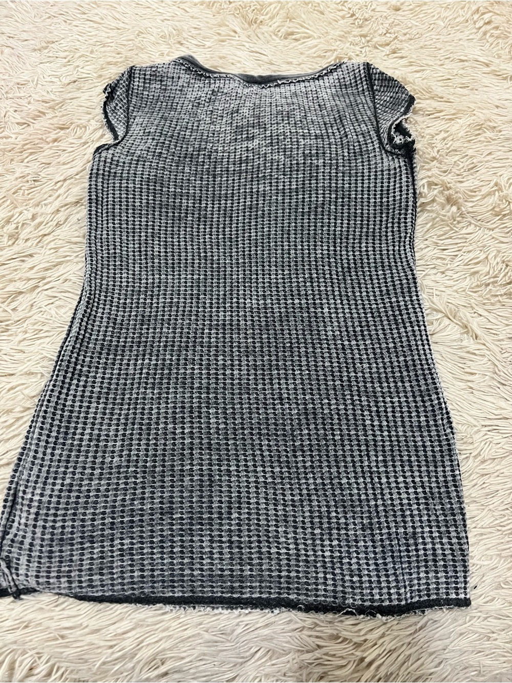 Free People Charcoal & Black Waffle V-Neck Tank - Picture 2 of 2